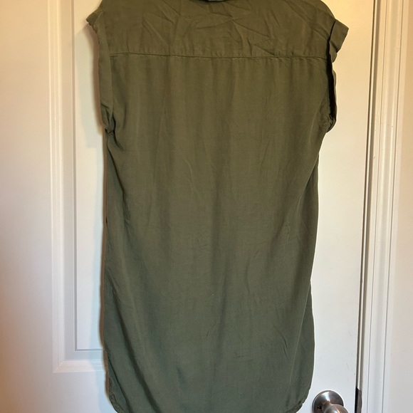 Forever 21 army green button down collared wrap sent waste dress - Picture 6 of 6